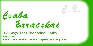 csaba baracskai business card